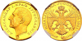 Yugoslavia Dukat 1931 NGC MS 63 
KM# 12.3; Gold (.986) 3.48 g., 19.75 mm.; Countermark: Sword