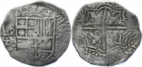 Bolivia 8 Reales 1616 - 1617 (ND) PM
KM# 10; Silver 26.30 g.; Philip III; VF