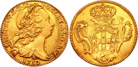 Brazil 6400 Reis 1752 R
KM# 172; Gold (917) 14.05g.; Jose I; VF-XF