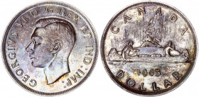 Canada 1 Dollar 1945
KM# 37; Silver; George VI; AUNC with minor hairlines & nice toning