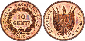 Cuba 10 Centavos 1870 Pattern
KM# Pn2a; Copper; UNC with full mint luster