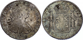 Mexico 8 Reales 1806 TH with Chinese Chopmarks
Silver; Charles IIIIl; Countermarked with Multiple "Chinese Chop Marks" on both sides; nice multicolor...