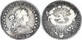 United States 1 Dollar 1798
KM# 32; 5 berries, 12 arrows; Silver; "Draped Bust Dollar"; Heraldic eagle; VF