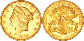 United States 20 Dollars 1904
KM# 74.3; Gold (900) 33.13g.; AUNC