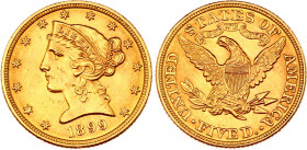 United States 5 Dollars 1899
KM# 101; Gold (.900), 8.35g. AUNC.