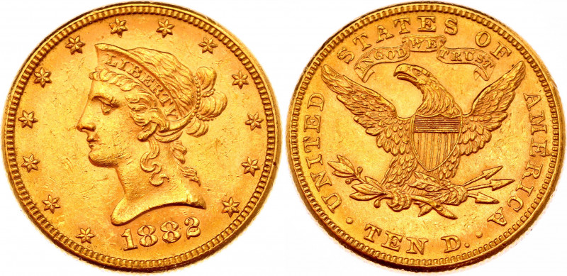 United States 10 Dollars 1882
KM# 102; Gold (900) 16.53g.; XF-AUNC