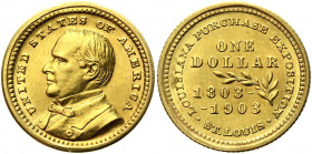 United States 1 Dollar 1903
KM# 120; Gold 1.66g.; Louisiana Purchase Exposition - Mckinley bust; Mintage 17500 pcs; AUNC