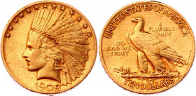 United States 10 Dollars 1908
KM# 130; Gold (900) 16.52g.; XF