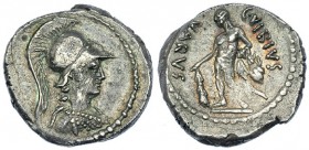 VIBIA. Denario. Roma (42 a.C.). R/ Hércules con maza y piel de león; C. VIBIVS VARVS. FFC-1225. SB-26. Rayas en el anv. MBC+. Escasa.
