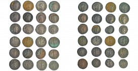 24 follis: Diocleciano (5), Maximiano Hércules (4), Constancio Cloro (3), Galerio Maximiano (6), Galeria Valeria (1) y Maximiano II (5). Clasificadas ...