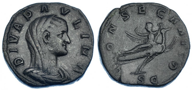 PAULINA, esposa de Maximino. Sestercio. Roma (236). A/ Busto velado y drapeado a...