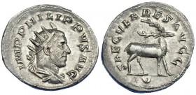 FILIPO I. Antoniniano. Roma (248). R/ Ciervo a der. RIC-19. CH-182. MBC+.