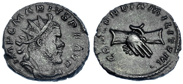 MARIO. Antoniniano. Colonia (269). A/ Busto radiado, drapeado y con coraza a der...