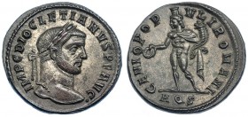 DIOCLECIANO. Follis. Aquileia, AQS (296). R/ GENIO POPVLI ROMANI. RIC-22a. EBC/EBC+. Ex colección Dattari.