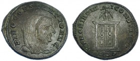 CONSTANCIO I. Follis. Aquileia (307-309). R/ MEMORIA DIVI CONSTANTI. AQF en el exergo. RIC-127 vte. EBC-/EBC. Escasa. Ex colección Dattari.