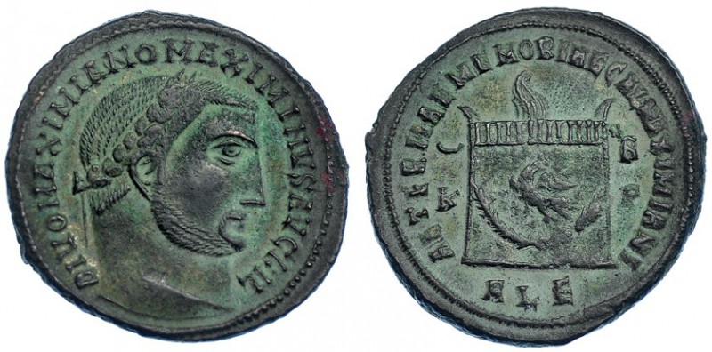 MAXIMINO II. Follis. Alejandría (311). Acuñada en honor de Galerio Maximiano. Cr...