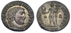 MAXIMINO II. Follis. Antioquía (312). *- A en el campo, ANT en en exergo. R/ GENIO AVGVSTI. RIC-164b. EBC. Ex colección Dattari.