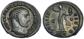 MAXIMINO II. Follis. Antioquía (312). Marcas: E-*, ANT en el exergo. R/ SOLI INVICTO. RIC-167b. EBC-. Ex colección Dattari.