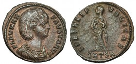 FAUSTA, esposa de Constantino I. Follis. Tesalónica. SMTSA en el exergo, Busto diademado. R/ SPES REIPVBLICAE. RIC-164 (R4). EBC-/MBC. Ex colección Da...