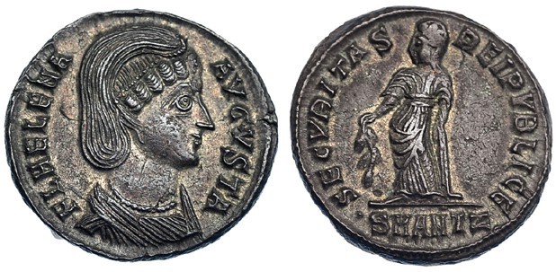 ELENA, madre de Constantino I. Follis. Antioquía (327-9). .SMANTZ. R/ SECVRITAS ...
