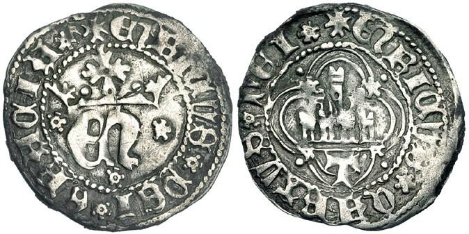 ENRIQUE IV. 1/2 real. Toledo. A/ +ENRICVS DEI GRACIA. R/ +ENRICVS QARTVS DEI. Le...