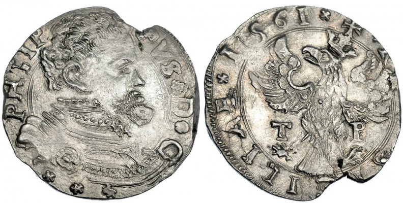 4 taris. 1561. Messina. TP. Olivares-143 corr. Cospel falto. EBC-.