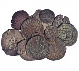 19 monedas: 3 de plata y 16 de vellón-cobre. De Felipe II a Felipe IV. Carlos I y II: 9 vellones de Navarra, Valencia y Mallorca. Felipe II: 2 reales ...
