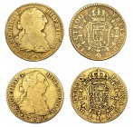 2 monedas de 1 escudo. Madrid. 1785 y 1788. BC+/MBC-.