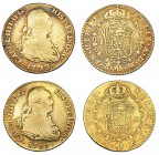 2 monedas de 1 escudo. 1792 y 1799. Madrid. BC+/MBC-.