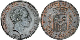 10 céntimos. 1878. Barcelona. OM. VII-46. EBC.