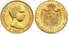 20 pesetas. 1889 *18-89. Madrid. MPM. VII-194. EBC-.