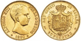 20 pesetas. 1890 *18-90. Madrid. MPM. VII-195. EBC.