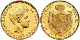 20 pesetas. 1899 *18-99. Madrid. SMV. VII-197. R. B. O. EBC+.