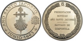 Medalla de plata. Presentación de las monedas del Año Santo Jacobeo. Santiago de Compostala. Junio 1993 Madrid. Prueba.