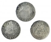ESTADOS ALEMANES. Brandeburgo. Lote de 3 monedas de 1/4 de taler: 1621, KM-86.3, 1623, KM-86.1, 1616, KM-86.14. MBC-.