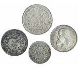 BRASIL. Lote de 4 monedas. 320 reis, 1820, R; 640 reis 1821, R; 960 reis, 1813 y 2000 reis, 1889. MBC/EBC-.