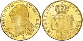 FRANCIA. Doble Luis de oro. 1786. T. C-85.4. Rayitas de ajsute. B. O. EBC+.