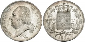 FRANCIA. 5 francos. 1822. W. KM-711.13. Golpecito. R. B. O. EBC.