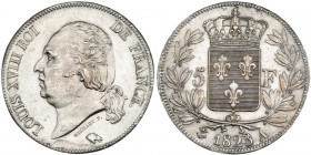 FRANCIA. 5 francos. 1823. A. KM-711.1. R. B. O. EBC.
