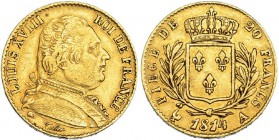 FRANCIA. 20 francos. 1814. A. KM-706.1. MBC.