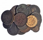 PORTUGAL. Lote de 20 monedas: 5 reis, 1882 y 1899; 10 reis, 1812, 1831, 1883 y 1884; 20 reis, 1831, 1874, 1884 , 1891 (2) y 1892; 40 reis, 1813, 1822,...