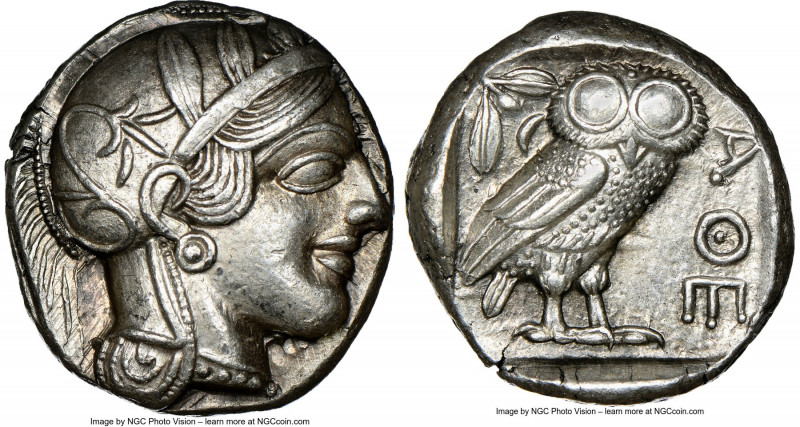 ATTICA. Athens. Ca. 440-404 BC. AR tetradrachm (23mm, 17.20 gm, 7h). NGC Choice ...