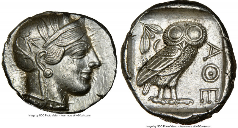ATTICA. Athens. Ca. 440-404 BC. AR tetradrachm (25mm, 17.22 gm, 9h). NGC Choice ...