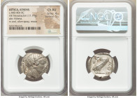 ATTICA. Athens. Ca. 440-404 BC. AR tetradrachm (24mm, 17.19 gm, 12h). NGC Choice AU 4/5 - 5/5. Mid-mass coinage issue. Head of Athena right, wearing e...