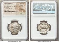 ATTICA. Athens. Ca. 440-404 BC. AR tetradrachm (25mm, 17.19 gm, 3h). NGC Choice AU 5/5 - 4/5, light graffito, brushed. Mid-mass coinage issue. Head of...