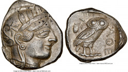 ATTICA. Athens. Ca. 440-404 BC. AR tetradrachm (26mm, 17.20 gm, 9h). NGC Choice AU 5/5 - 3/5. Mid-mass coinage issue. Head of Athena right, wearing ea...