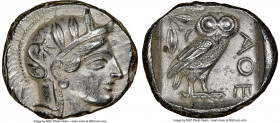 ATTICA. Athens. Ca. 440-404 BC. AR tetradrachm (26mm, 17.16 gm, 6h). NGC Choice AU 5/5 - 3/5. Mid-mass coinage issue. Head of Athena right, wearing ea...