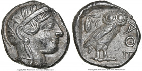 ATTICA. Athens. Ca. 440-404 BC. AR tetradrachm (24mm, 17.12 gm, 9h). NGC AU 5/5 - 4/5. Mid-mass coinage issue. Head of Athena right, wearing earring, ...