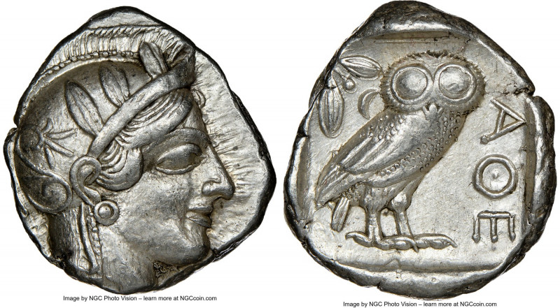 ATTICA. Athens. Ca. 440-404 BC. AR tetradrachm (24mm, 17.17 gm, 1h). NGC Choice ...