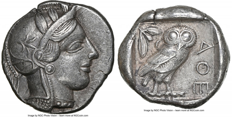 ATTICA. Athens. Ca. 440-404 BC. AR tetradrachm (25mm, 17.12 gm, 1h). NGC XF 5/5 ...